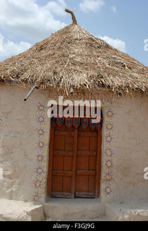 Kuba Kutchi Hut in Gujarat Tourism ; Tarnetar Fair ; Gujarat ; India Stock Photo