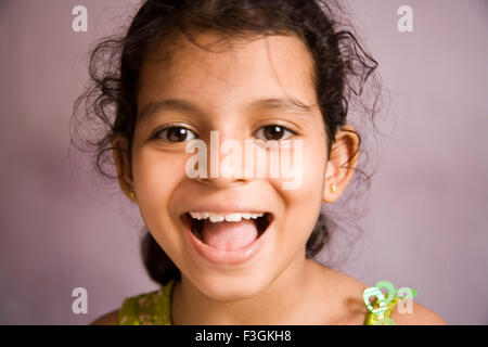 South Asian Indian Girl Sanchi wearing glasses ; Mumbai Bombay ; Maharashtra ; India MR#202 Stock Photo