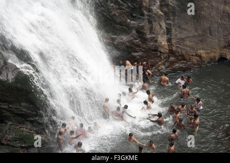 Palaruvi waterfall ; Thenmala ; Kerala ; India Stock Photo