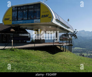 Top station of Butorowy Wierch Chair lift on Gubalowka Hill Zakopane Poland  a popular tourist resort in Southern Poland with access to walking trails Stock Photo