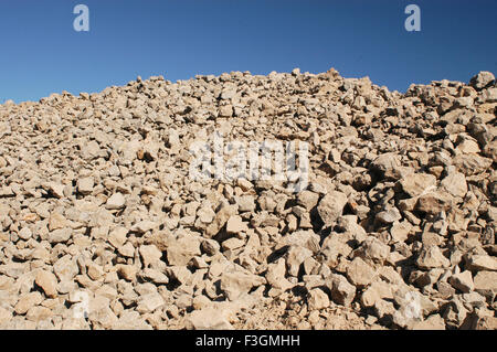 Limestone mine pile, Orissa, Odisha, India, Asia Stock Photo