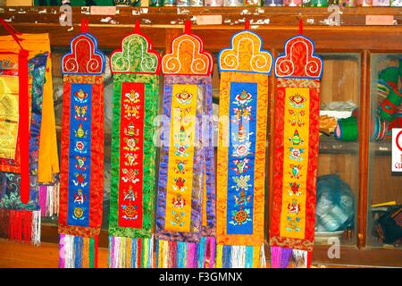 Tibetan cloth handicraft, thangka, tangka, thanka, tanka, Buddhist painting, India, Asia Stock Photo