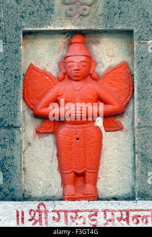 Garuda a Vahana of god Vishnu on wall of Laxmi Narsihapur ; Taluka Indapur ; District Pune ; Maharashtra ; India