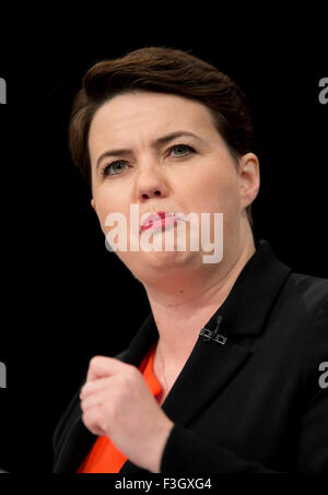 Manchester, UK. 7th October 2015. Ruth Davidson, Leader of Scottish Conservatives speaks at Day 4 of the 2015 Conservative Party Conference in Manchester. Credit:  Russell Hart/Alamy Live News. Stock Photo