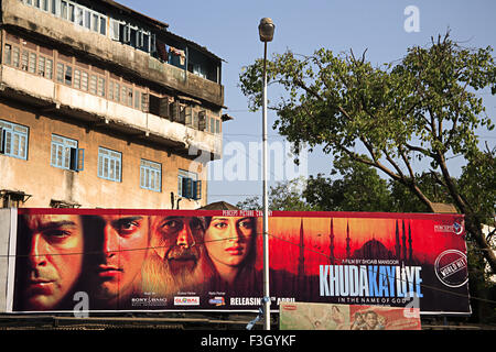 Poster of Pakistani movie Khuda Kay Liye at Tardeo Chowk circle ; Bombay ; Mumbai ; Maharashtra ; India ; Asia Stock Photo