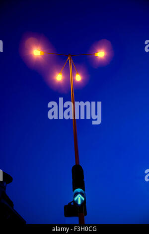 Light pole with four bulbs ; Mumbai Bombay ; Maharashtra ; India Stock Photo