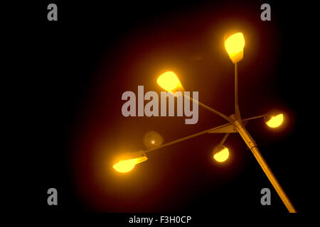 Light pole with four bulbs ; Mumbai Bombay ; Maharashtra ; India Stock Photo