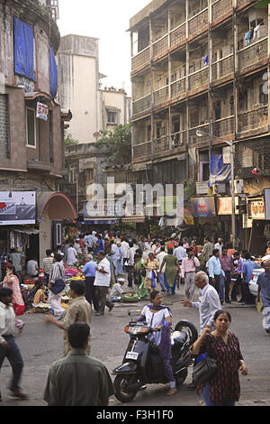 Street scene ; Grant road ; Bombay now Mumbai ; Maharashtra ; India Stock Photo