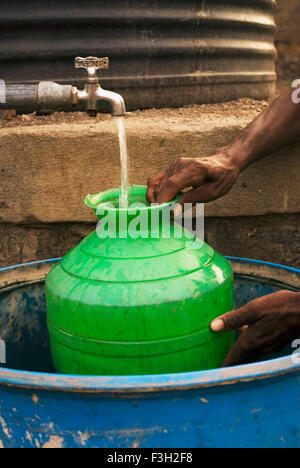 Tap water ; Khidrapur ; Dt Kolhapur ; Maharashtra ; India Stock Photo