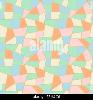 A retro seamless pattern with random shaped tiles and lighter colors. Stock Vector