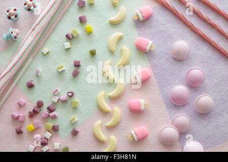 Multi-shaped coloured candies Stock Photo