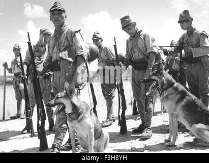 SINO-JAPANESE WAR 1931-1945. Japanese camp guards about 1940 Stock Photo