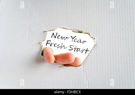 New year fresh start text concept isolated over white background Stock Photo