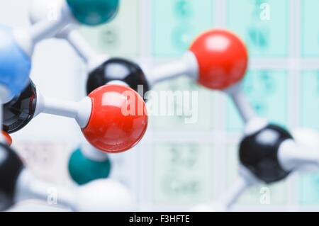 Close up view of ball and stick molecular model Stock Photo