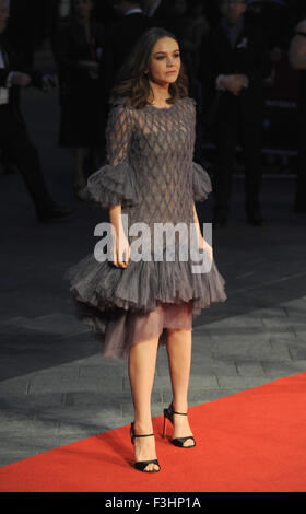 London, UK, UK. 7th Oct, 2015. Carey Mulligan attends a screening of 'Suffragette' on the opening night of the BFI London Film Festival at Odeon Leciester Square. Credit:  Ferdaus Shamim/ZUMA Wire/Alamy Live News Stock Photo