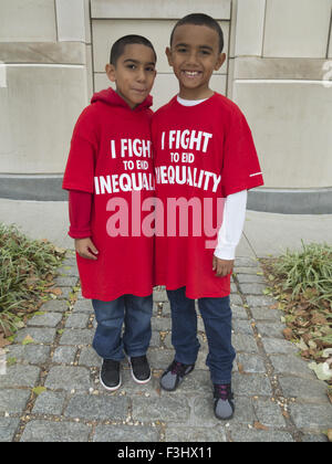 The 'Stand for School Equality Rally' at Cadman Plaza on October 7, 2015 in New York City. Stock Photo