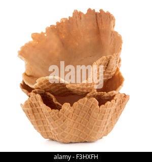 Wafer cups on white background. Stock Photo