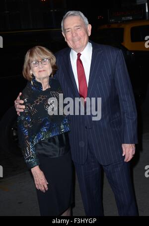Dan Rather and wife Jean Goebel attend the premiere of 