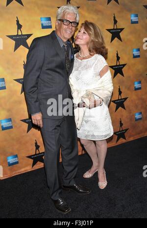 Opening night of the Broadway musical Hamilton at the Richard Rodgers Theatre - Arrivals.  Featuring: Steve Bakunas, Linda Lavin Where: New York City, New York, United States When: 06 Aug 2015 Stock Photo