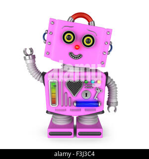 Pink vintage toy robot girl Stock Photo