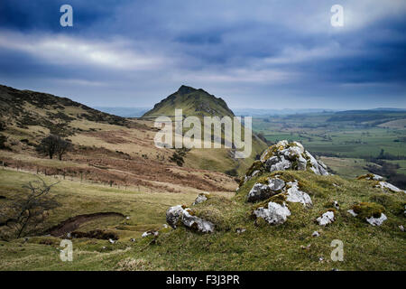 Stunning landscape of Chrome Hill and Parkhouse Hill Dragon's Back in Peak District in UK Stock Photo