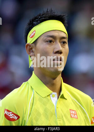 Tokyo, Japan. 7th Oct, 2015. Kei Nishikori (JPN) Tennis : Kei Nishikori of Japan in action during the men's singles second round match of the Rakuten Japan Open Tennis Championships 2015 at Ariake Coliseum in Tokyo, Japan . Credit:  Motoo Naka/AFLO/Alamy Live News Stock Photo