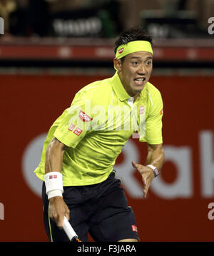 Tokyo, Japan. 7th Oct, 2015. Kei Nishikori (JPN) Tennis : Kei Nishikori of Japan in action during the men's singles second round match of the Rakuten Japan Open Tennis Championships 2015 at Ariake Coliseum in Tokyo, Japan . Credit:  Motoo Naka/AFLO/Alamy Live News Stock Photo