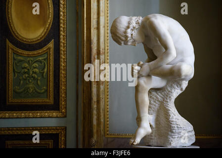 Rome. Italy. Galleria Borghese. Anonymous 16th C marble copy of the bronze Spinario (Capitoline Museums - Palazzo dei Conservato Stock Photo