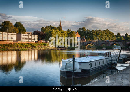 view along the River Dee, Chester Stock Photo