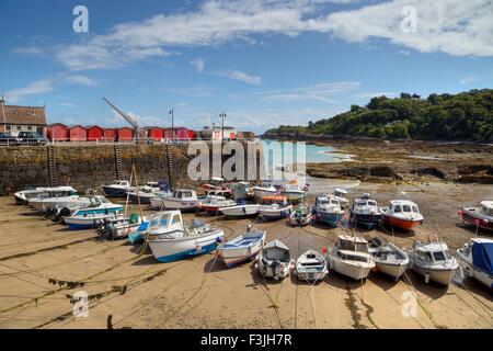 The small harbour at Rozel Bay, Jersey, Channel Islands, British Isles. Stock Photo