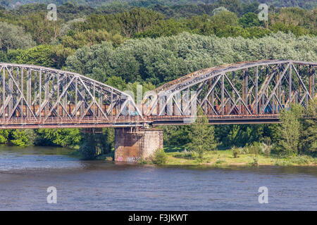 Poland - Torun famous truss bridge over Vistula river. Transportation infrastructure. Stock Photo