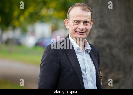 Andrew Marr (political commentator) talks at The Cheltenham Literature Festival, 2015. We British: The Poetry of a people. Stock Photo