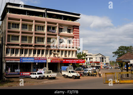 Modern building Shops Moodabidri Dakshina Kannada Karnataka India Stock Photo