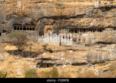 Girijatmaj Ashtavinayak Temple, Ganesha Temple, Ganesa Lena, Ganesh Pahar Caves, Lenyadri, Golegaon, Junnar, Pune, Maharashtra, India, Asia Stock Photo