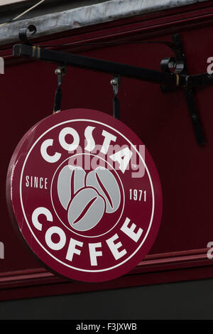 Costa coffee shop sign logo. Stock Photo