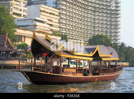 Thailand, Bangkok, Chao Phraya River, traditional boat, Stock Photo