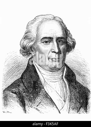 JOSEPH-MICHEL MONTGOLFIER (1740-1810) inventor of the hot-air balloon with his brother Jacques-Etienne Stock Photo