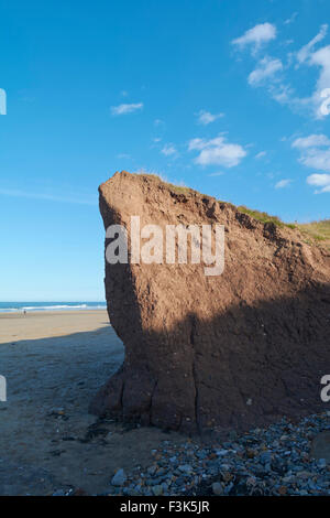 Coastal Erosion on the beach at Hunmanby Gap - Yorkshire, England, UK Stock Photo