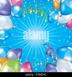 Blue balloons background Stock Vector