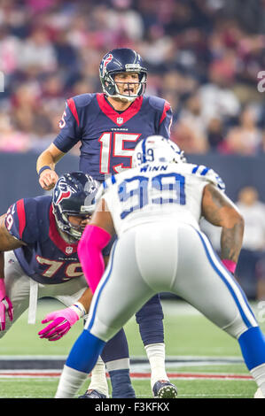 Houston Texans' Ryan Mallett (15) looks to pass against the Carolina ...