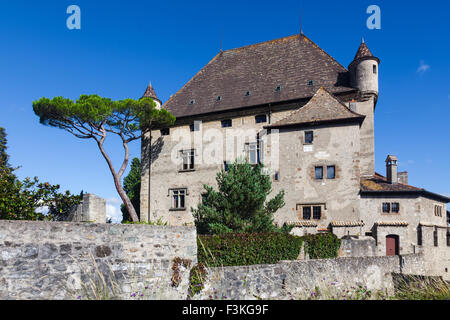 The Chateau in the medieval village of Yvoire, Haute Savoie, France Stock Photo