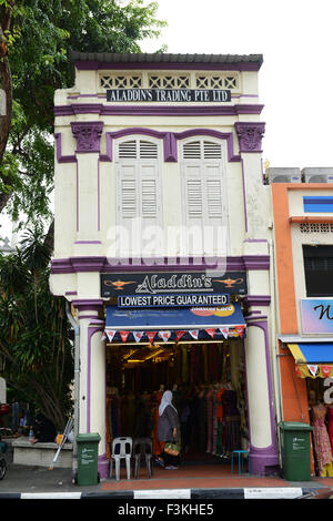 Beautiful old buildings on Arab street in Kampong Glam, Singapore. Stock Photo