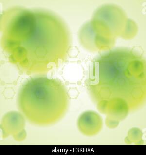 Green abstract molecules biology background. Vector design Stock Vector