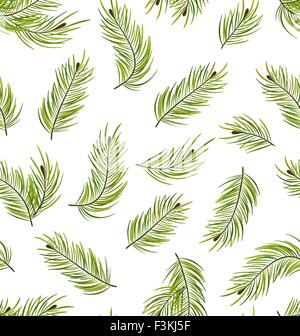 Seamless texture branch Pine tree with pine cones and snow vector ...