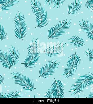 Seamless Pattern with Fir Twigs Stock Vector