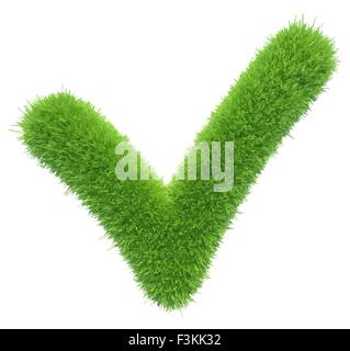 Vector green grass checkmark Stock Vector