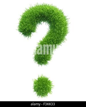 Vector illustration question mark from grass Stock Vector