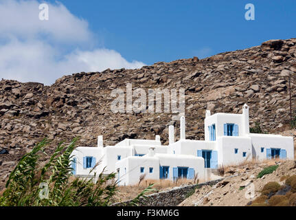 Typical white houses in greece Stock Photo