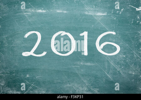 Happy new year 2016 written on green chalkboard. Stock Photo