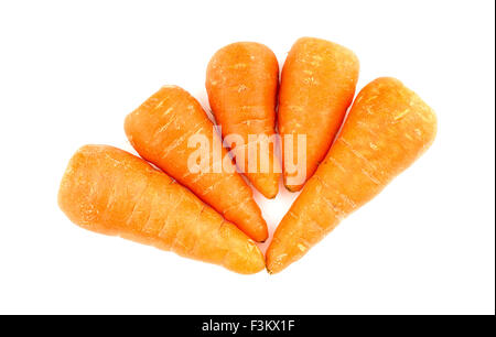 Chantenay carrots isolated on white background Stock Photo